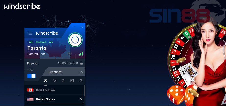 Review Top 3 VPN Chơi Cá Cược Sin88 Miễn Phí không bị chặn 1 Windscribe VPN